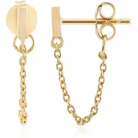 Cavill - Zilveren Oorbellen 925 Sterling Zilver met Vergulding - Minimalistisch Modern Elegant Design - Lichte Comfortabele Oorbellen 17mm