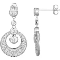 Cavill - Zilveren Oorbellen - 925 Sterling Zilver - Nigeriaanse Zirkonia 1 75 ct - Ronde Bezelzetting - Adela Collectie - Elegant & Tijdloos