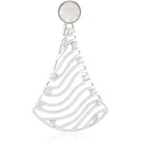 Cavill - 0,333 ct Welo-opaal en 0,403 ct Cambodjaanse Zirkonia hanger - 925 Sterling zilver - Platina verguld - Rond 6 mm - Elegant dames sieraad