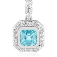 Cavill - Zilveren Hanger - 925 Sterling Zilver met Platina Coating - 1,585 ct Ratanakiri Zirkonia - Achthoek Asscher - 2,143 ct Totaal