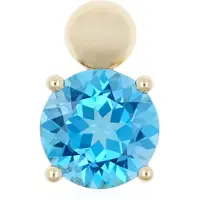Cavill - Gouden Hanger 375 Geelgoud - 4,05 Ct Marambaia Blauwe Topaas Rond Facetgeslepen - Luxe Braziliaans Sieraad - Elegante Prongzetting