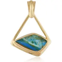 Cavill - Zilveren hanger met 5,6 ct Atacama opaal uit Chili - 925 Sterling zilver verguld - Modern geometrisch design - 31x28 mm