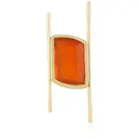 Cavill - 925 Sterling Zilver Verguld Hanger - Rode Onyx Edelsteen 6,162 ct Fancy Geslepen - Elegant Modern Design - Monosono Collection