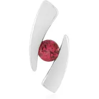 Cavill - Zilveren Hanger met Braziliaanse Roze Toermalijn 0,145 ct - 925 Sterling Zilver met Palladium - Modern Asymmetrisch Design - Rond 3,5 mm