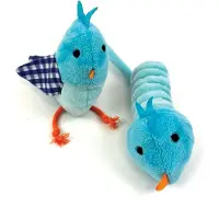 Happy pet tabby patch vogel blauw - 11 cm en 9 cm