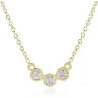 Cavill - Zilveren halsketting - 925 Sterling Zilver Verguld - 3 Afrikaanse I2 H Diamanten 0 159 ct Rond Briljant - Verstelbaar Elegant Design