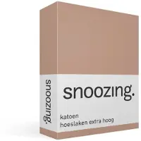 Snoozing katoen hoeslaken extra hoog - 80x200 cm - Eenpersoons - Mokka