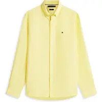 Tommy Hilfiger Pigment Dyed Linen Solid Citronella Maat: L | Casual Overhemden Outlet | Heren | Geel