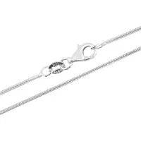 Cavill - Zilveren ketting dames 925 Sterling zilver gerhodineerd - 60 cm fijne slangenketting met karabijnsluiting - elegante langwerpige ketting
