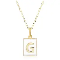 Cavill - 925 Sterling Zilveren Halsketting - Verguld met Initiaal G Hanger 23x11 mm - Verstelbare Ovale Schakels - Elegant Dames Sieraad 45-50 cm