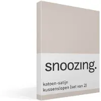 Snoozing katoen-satijn kussenslopen (set van 2) - Satijn-katoen - 40x60 cm - Zand