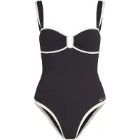 Karl Lagerfeld Badpak 'Signature' zwart / wit