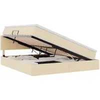vidaXL LED opbergbed met matras Crème 160 x 200 cm Stof