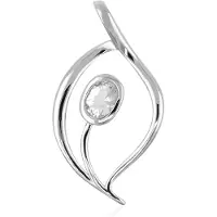 Cavill - Zilveren Hanger - 925 Sterling Zilver - Danburiet 0,63 ct Ovaal - Mexicaanse Edelsteen - Bezelzetting Hanger 36x20 mm