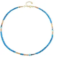 Cavill - Zilveren Halsketting - 925 Sterling Zilver Verguld - 4 56 ct Madagaskar Blauwe Saffieren - 56 53 ct Fancy kralen - Elegant en Luxe