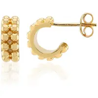 Cavill - Zilveren Oorbellen 925 Sterling Zilver Verguld - Elegante Kleine Hoepels 10 mm - Tijdloze Chique Accessoires voor Dames