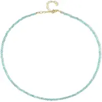 Cavill - Zilveren Halsketting 925 Sterling Zilver Verguld - Blauwe Apatiet Kralen 28,121 ct - Verstelbaar 45-50 cm - Elegant Blauwe Edelstenen Collier