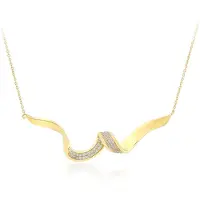 Cavill - Zilveren Halsketting - 925 Sterling Zilver Verguld - 0 46 ct Tanzaniaanse Ronde Zirkonia 45 72 cm Elegante Ketting