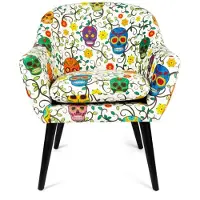 Excelsa Italiaans Design Calavera Fauteuil – Kleurrijk Statement met Karakter 70 x 83 cm