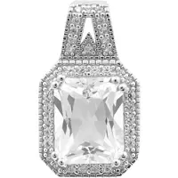 Cavill - Zilveren Hanger - 925 Sterling Zilver - 3,114 Ct Danburiet Mexico - Achthoek Radiant Edelsteen - Pavé Zirkonia - Elegant Sieraad Dames