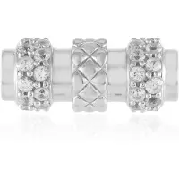 Cavill - Zilveren Hanger 925 Sterling Zilver Geplatineerd - 40 Cambodjaanse Zirkonen 0,84 ct Rond - Elegant Dames Sieraad