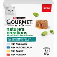 Gourmet Kattenvoer In Mousse Nature's Creations 85 G 8 Stuks