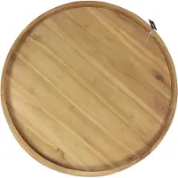 Axi Dewi Rond Dienblad van Teak Hout Ø 80 cm | Serveerplateau van Teakhout met Open Grepen & Opstaande Rand | Ideaal voor Drankjes, Glazen & Accessoires