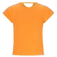 Nono T-shirt oranje rib gebreid Meisjes Viscose Ronde hals Effen - maat 110