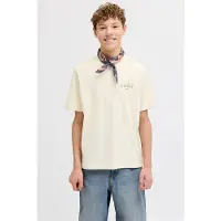 Jack & Jones JUNIOR T-shirt met backprint ecru Jongens Katoen Ronde hals - maat 140