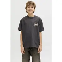 Jack & Jones JUNIOR T-shirt zwart Jongens Katoen Ronde hals Printopdruk - maat 128