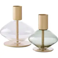 Artichok Wieke kandelaar goud set van 2