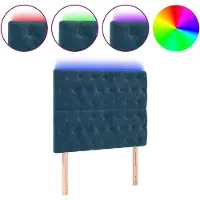 vidaXL Hoofdbord LED 100x7x118/128 cm fluweel donkerblauw
