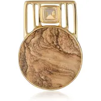 Cavill - Zilveren Hanger Landschap Jaspis 26 4 ct & Citrien 0 95 ct - 925 Sterling Zilver Goud Verguld - Elegant Monosono