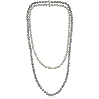 Cavill - Zilveren Meerrijige Halsketting - 925 Sterling Zilver Gerhodineerd - Witte Zoetwaterparels Fancy Slijpsel - Elegante Ketting 46-61.5 cm