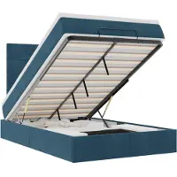 vidaXL Ottoman bed met matrassen en LED's 120x190cm fluweel