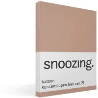Snoozing katoen kussenslopen (set van 2) - Katoen - 50x70 cm - Mokka