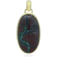 Cavill - Zilveren Hanger Verguld - 35 ct Ovale Zariniet uit Rusland - 925 Sterling Zilver - Elegante Cabochon Edelsteen - Sieraden