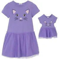 Bonprix Meisjes jurk en poppenjurk (2-dlg. set) van biologisch katoen maat 116/122