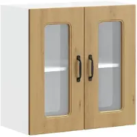 vidaXL Keukenbovenkast met glazen deur Kalmar bewerkt hout artisanaal eiken