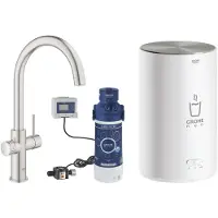 GROHE Keukenkraan met filterfunctie en kokend heet water Red Duo supersteel mat 30083