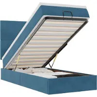 vidaXL Ottoman bed met matrassen en LED's 140x190cm fluweel