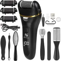 Nuvance Eeltverwijderaars - Pedicureset Electrisch - 18 Delig - Elektrische Eeltverwijderaar - Voetvijl - Professioneel - Zwart