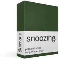 Snoozing percale katoen topper hoeslaken - 100x200 cm - Eenpersoons - Donker Groen