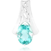 Cavill - 925 Sterling Zilveren Hanger met 1,615 ct Ovale Braldu Fluoriet - Palladium Versterkt - Elegante Blauwe Edelsteen Hanger 20x12 mm