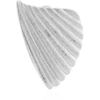 Cavill - Zilveren hanger 925 Sterling Zilver met Platina Coating - Monosono Collectie - Minimalistisch Schelp Design - Lichtgewicht 16x10 mm