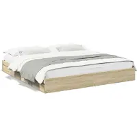 vidaXL Bedframe met lades bewerkt hout sonoma eikenkleurig 180x200 cm