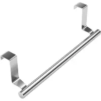 Intirilife Praktische Roestvrijstalen Handdoekhouder 36 x 5 x 6.5 cm om op te hangen in zilver om keuken- of badkamerbenodigdheden op deuren of kasten te hangen