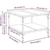 vidaXL Salontafel Oud Hout 55 x 55 x 40 cm Bewerkt hout