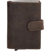 Hide & Stitches Idaho Safety Wallet - 100% Leer - Donkerbruin