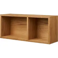 Artichok August Eikenhouten Wandplank Naturel - Zwevend - Met Twee Vakken - Wandrek - Zwevende Boekenplank - 71 x 30 cm
